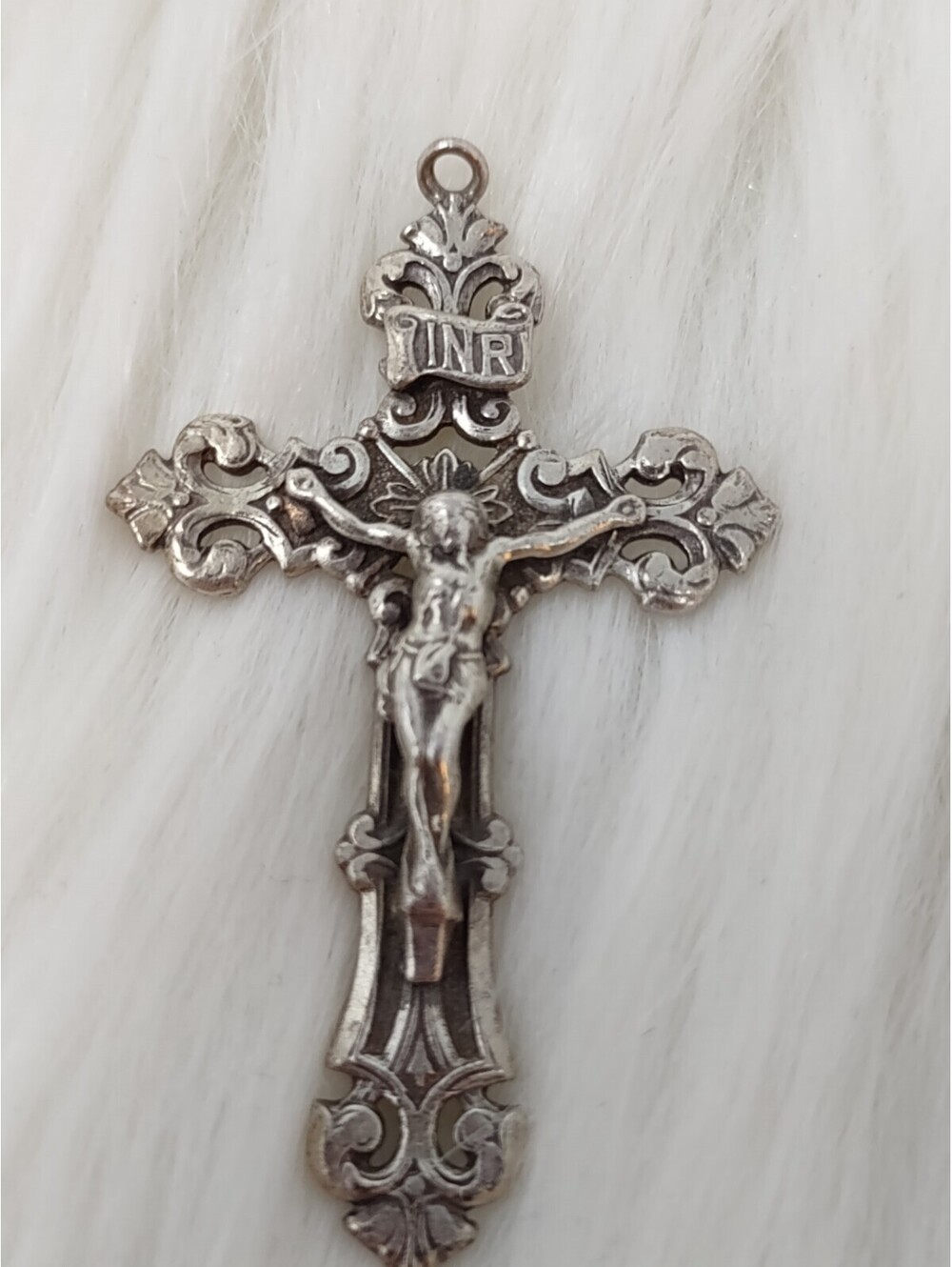 925 Sterling Silver Gothic Crucifix Cross Pendant INRI 5.5g